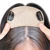 European Human Hair Topper, 5 x 5.5 in, Full Silk Base, 8–16 in Straight Hair, 3 Clips view 3