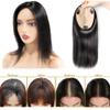 European Human Hair Topper, 5 x 5.5 in, Full Silk Base, 8–16 in Straight Hair, 3 Clips view 4