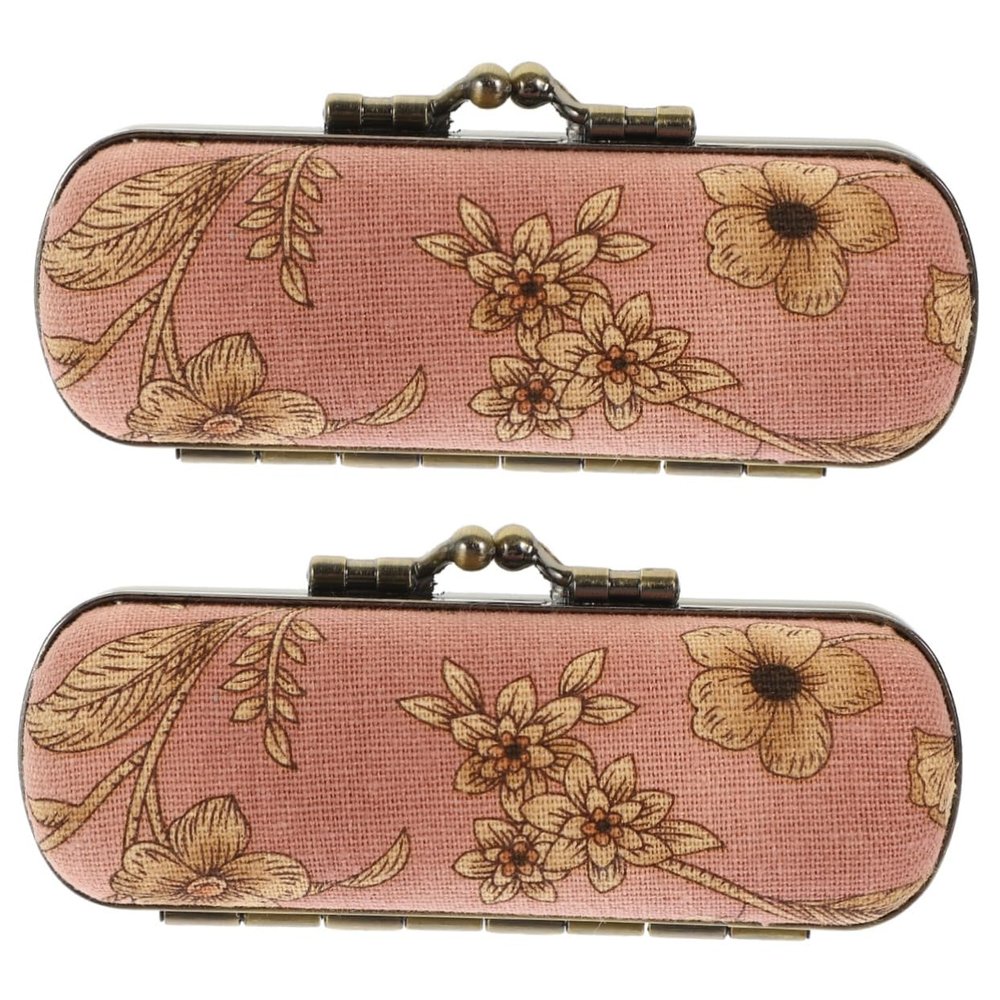 COLLBATH 2-Piece Lipstick Holder with Mirror, Vintage Makeup Case