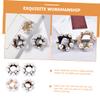 Rhinestone Pearl Hair Ties, 4-Pack for Women view 3