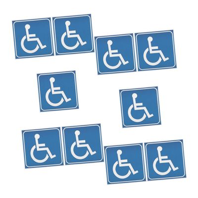 Cabilock 10-Pack Blue Disabled Parking Sign Stickers, Waterproof Self-Adhesive PVC, 3-Inch