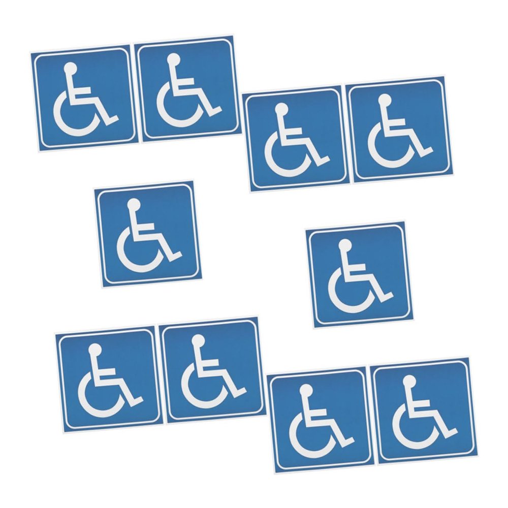 Cabilock 10-Pack Blue Disabled Parking Sign Stickers, Waterproof Self-Adhesive PVC, 3-Inch