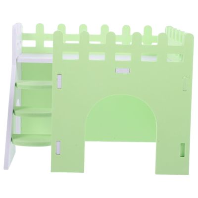 Happyyami PVC Hamster Villa in Light Green with Tunnel Toy and Private Hideaway for Small Rabbits and Rats