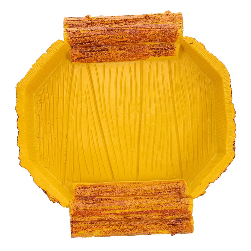 Happyyami Resin Reptile Food Bowl, Yellow, Realistic Appearance