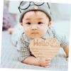 JOINPAYA 3-Piece Heart-Shaped Wooden Baby Announcement Signs view 4