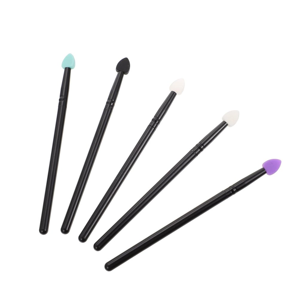 IWOWHERO 5-Piece Silicone Eyeshadow Brush Set with Long Handles