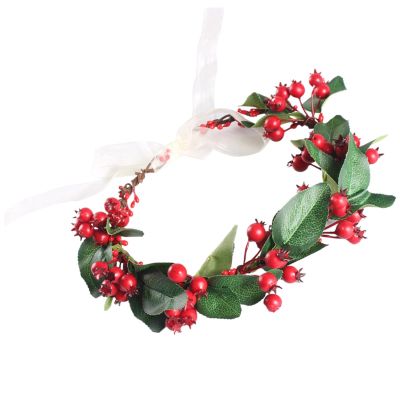 Handmade Boho Red Berry Headband