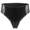 Ausing Wetlook Women's Hotpants Open-Crotch Bikini Briefs view 1