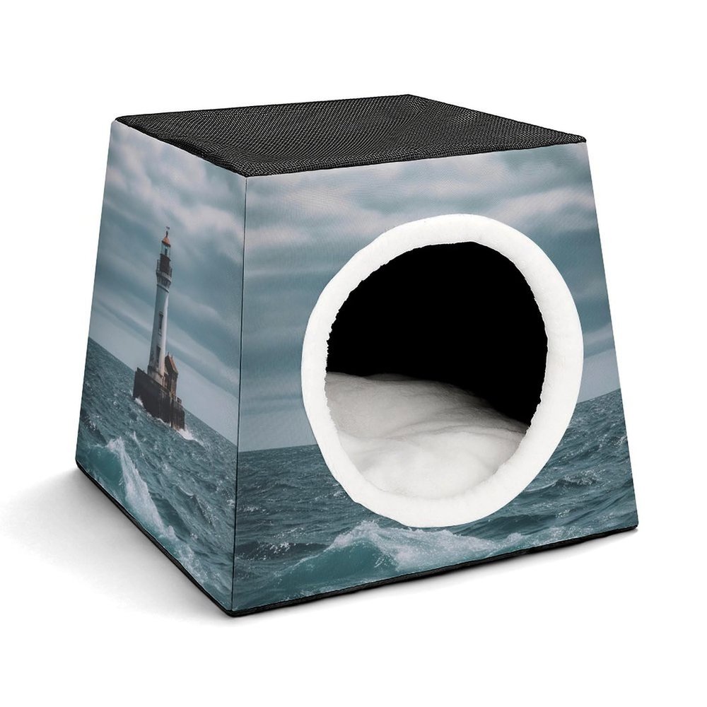 Space Capsule Oxford Fabric Pet House for Cats, Dogs and Small Pets, 35.1 x 35.1 x 30 cm