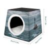 Space Capsule Oxford Fabric Pet House for Cats, Dogs and Small Pets, 35.1 x 35.1 x 30 cm view 2