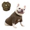 Fat Dog Striped Stretch Dog Sweatshirt, Brown, Size S view 1