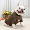 Fat Dog Striped Stretch Dog Sweatshirt, Brown, Size S view 3