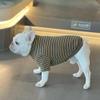 Fat Dog Striped Stretch Dog Sweatshirt, Brown, Size S view 4
