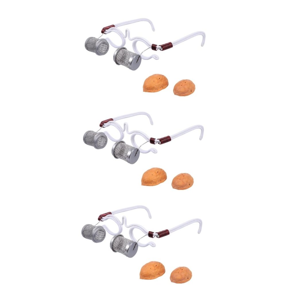 IWOWHERO 3-Piece Portable Walnut Eye Massager with Moxibustion, Ergonomic Design, Lightweight and Durable for Relaxing Wellness at Home