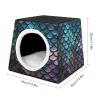 Space Capsule Oxford Fabric Pet House for Cats, Dogs, Guinea Pigs & Small Pets, 35.1 x 35.1 x 30 cm view 2