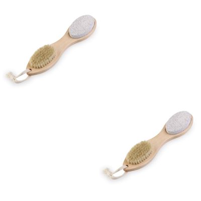 IWOWHERO 2-Piece Foot Care Set with Pumice Stone, Nail Brush and Foot File