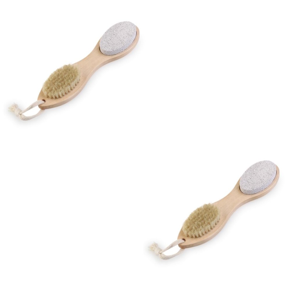 IWOWHERO 2-Piece Foot Care Set with Pumice Stone, Nail Brush and Foot File