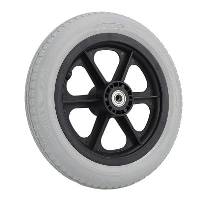 12-Inch PU Solid Wheel for Wheelchairs, Non-Slip Replacement Wheel with Sturdy Hub