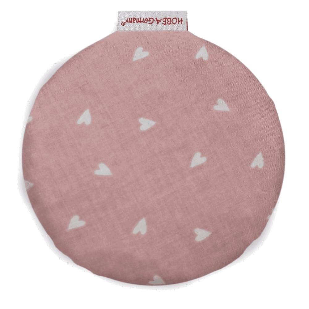 HOBEA-Germany Cherry Pit Heating Pad, Hearts, Dusty Rose