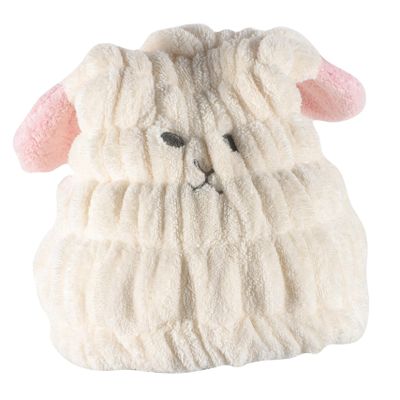 IWOWHERO 5-Piece Absorbent Hair Turbans with Animal Embroidery, Quick-Drying Towels for Women and Girls