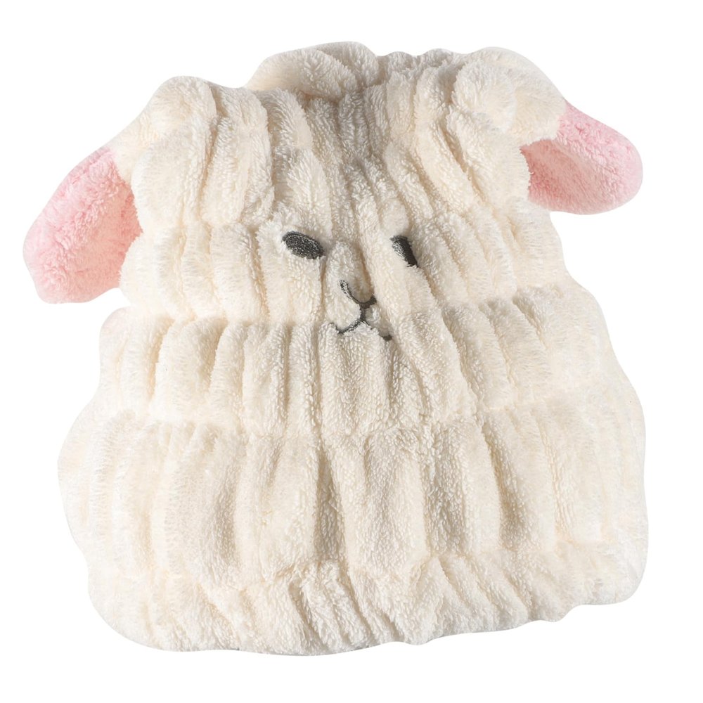 IWOWHERO 5-Piece Absorbent Hair Turbans with Animal Embroidery, Quick-Drying Towels for Women and Girls
