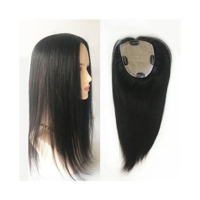Human Hair Topper, 15 × 16 cm, Natural Black, 8–22 in