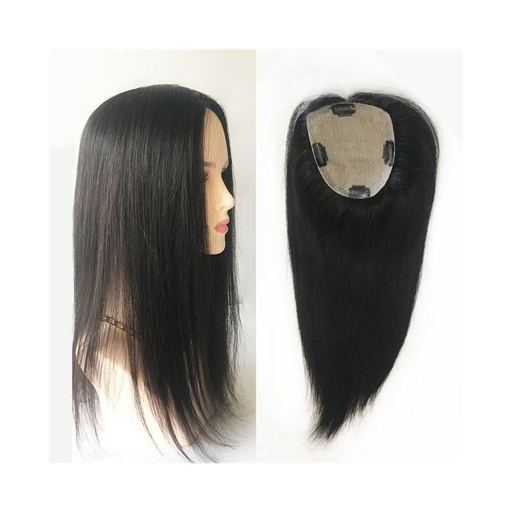 Human Hair Topper, 15 × 16 cm, Natural Black, 8–22 in