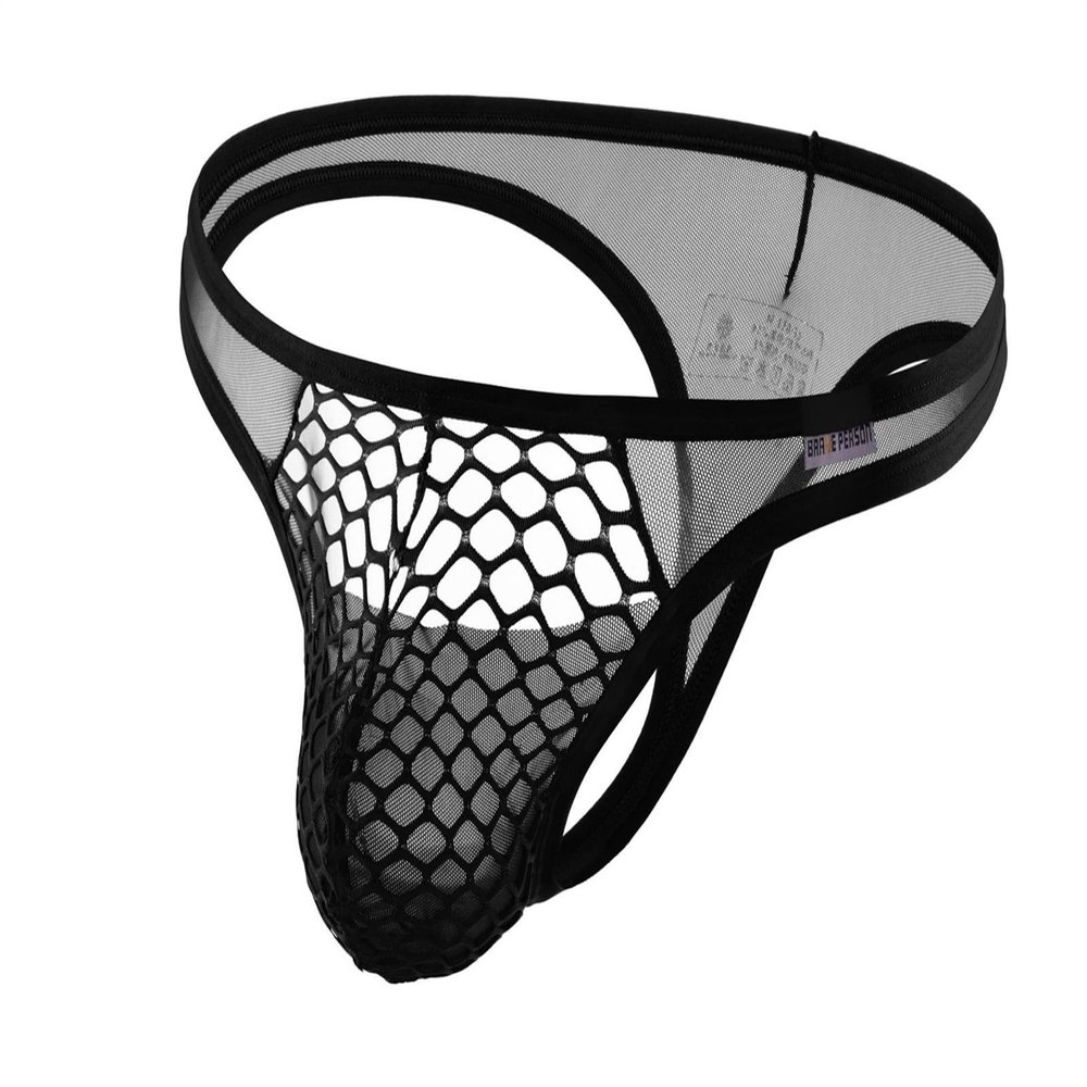 Beokeuioe Men's Mesh String Thong, Low-Rise G-String, T-Back, Breathable and Comfortable