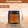 TOKSEO 4-Pack 120 mL Amber Glass Cosmetic Jars with Lids view 2