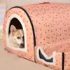 XAGMODSHN Indoor Cat Bed for Small Dogs, Warm Pet Tent with Thick Cushion view 4