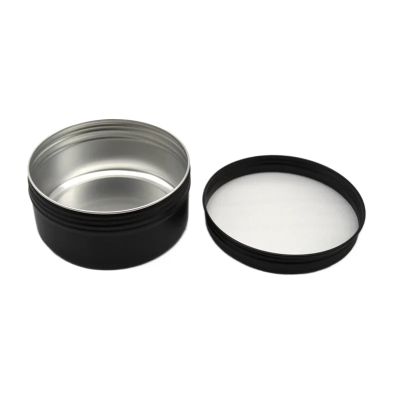WJLYDM Black Empty Round Aluminum Cosmetic Jars, Refillable Metal Tins for Cream, Lotion, Tea, Lip Balm and DIY (80 g)