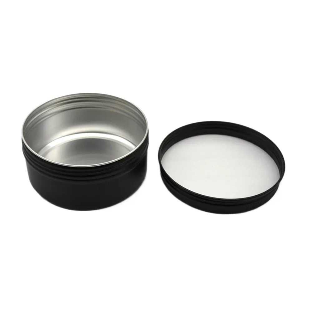 WJLYDM Black Empty Round Aluminum Cosmetic Jars, Refillable Metal Tins for Cream, Lotion, Tea, Lip Balm and DIY (80 g)