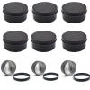 WJLYDM Black Empty Round Aluminum Cosmetic Jars, Refillable Metal Tins for Cream, Lotion, Tea, Lip Balm and DIY (80 g) view 2