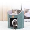 XAGMODSHN Foldable Indoor Cat House Bed, Two-Story Four-Season Hideaway view 3