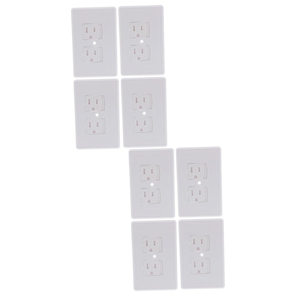 Artibetter 8-Piece Childproof Outlet Covers, White Automatic Safety Caps for Wall Outlets