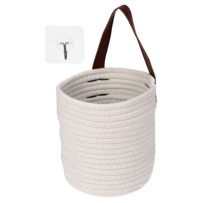 Cotton Rope Wall Basket with Handle for Home