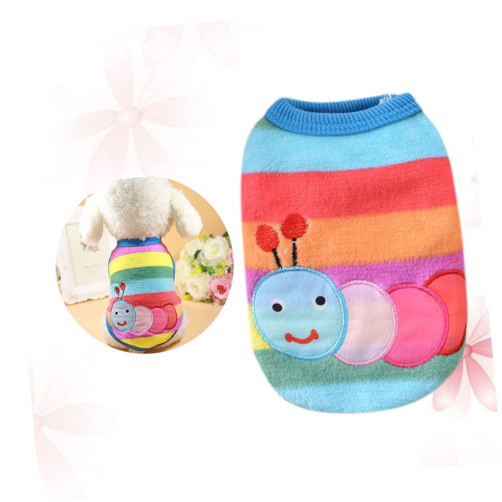 Warm Cartoon Embroidered Dog Costume, XL, Coral Fleece for Dogs and Cats