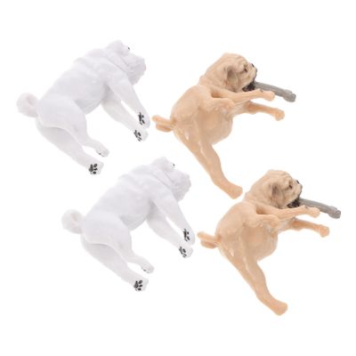 Amosfun 4-Piece Mini Dog Statues for Aquarium