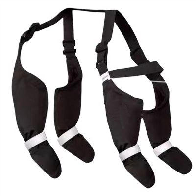 Ailan Windproof Winter Dog Shoes with Suspenders, Black, XXL