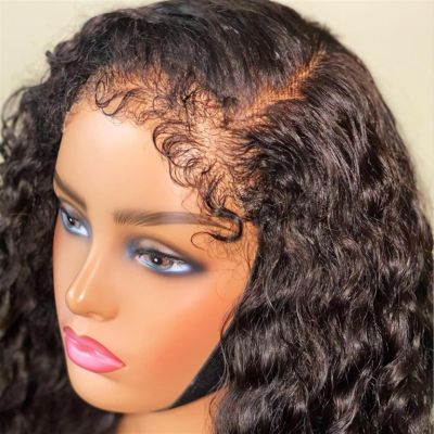 Water Wave Curly Hair Extensions, 3 Bundles with 13" x 4" Lace Frontal Closure, 100% Remy Human Hair, 12" 14" 16" with 10" Closure