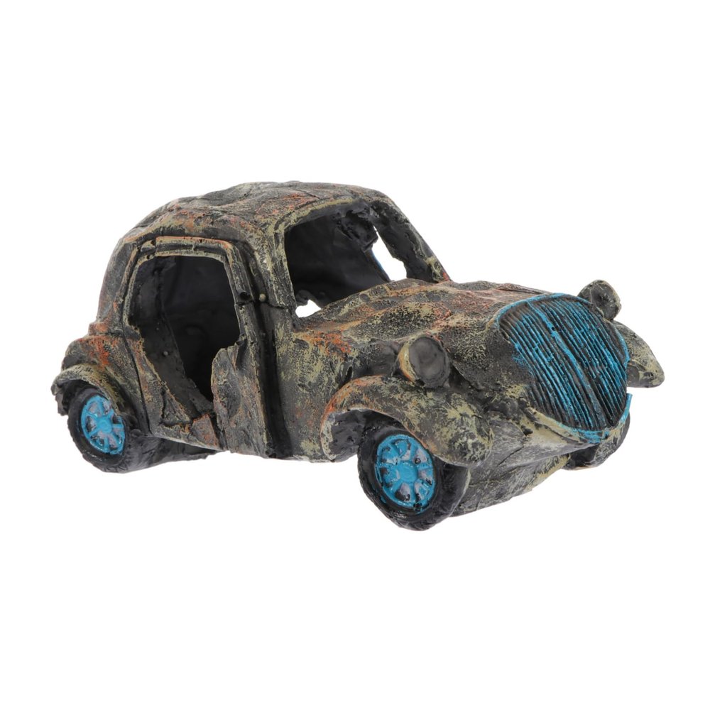 BESPORTBLE Creative Resin Car Wreck Aquarium Ornament