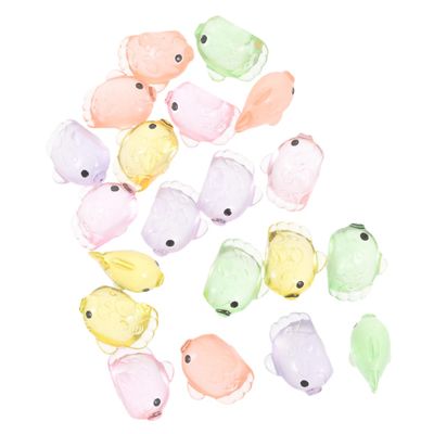 Sosoport 40pcs Miniature Fish Resin Decoration