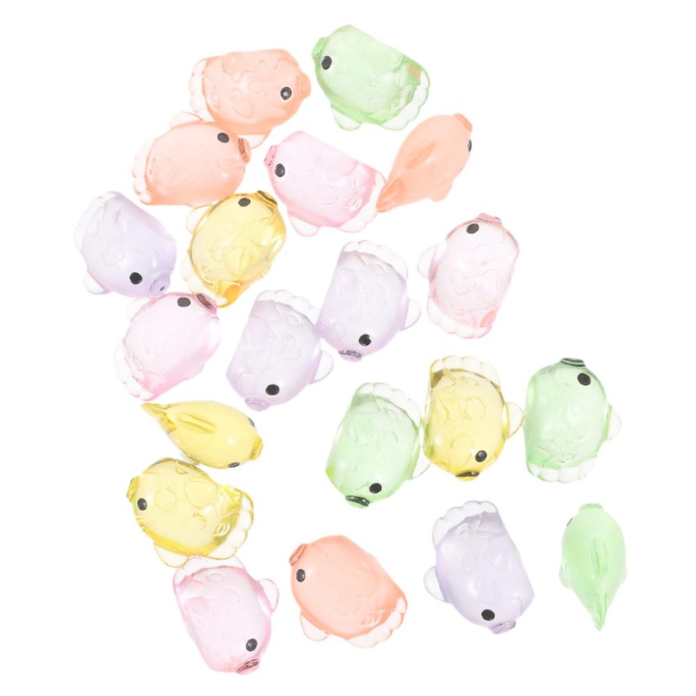 Sosoport 40pcs Miniature Fish Resin Decoration