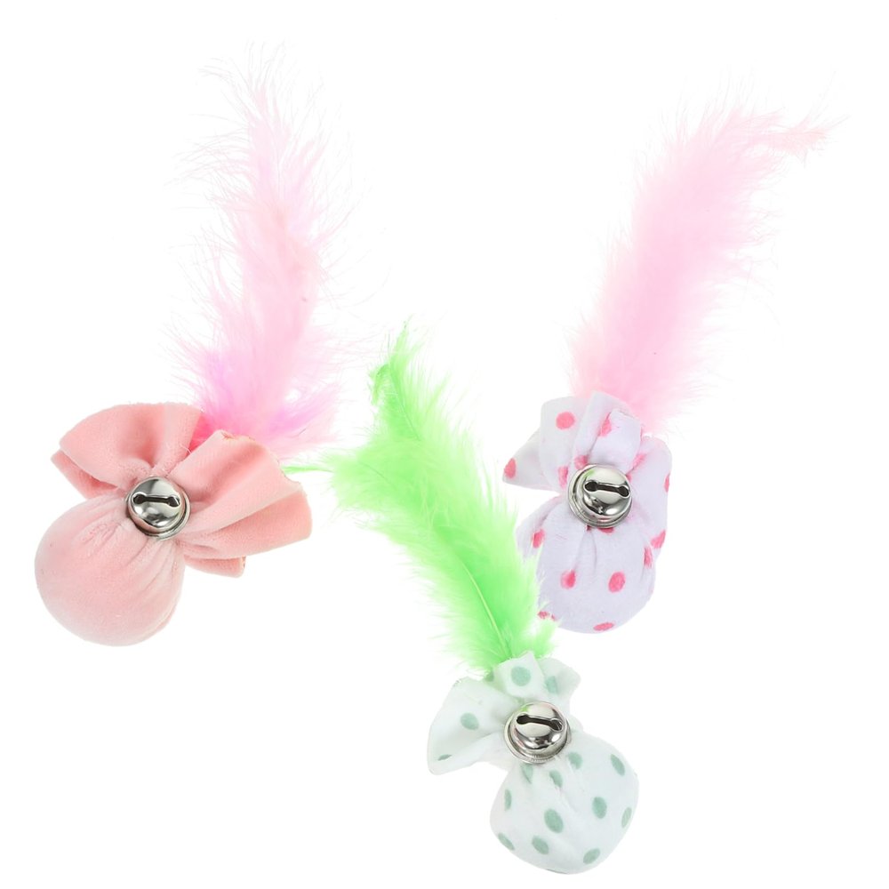 BESPORTBLE 3-Pack Cute Plush Cat Toy with Bell