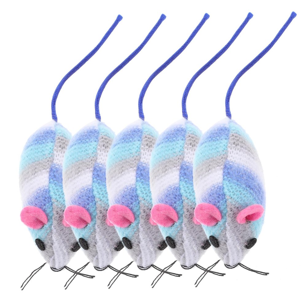 BESPORTBLE Soft Plush Mouse Cat Toy - 5 Pack