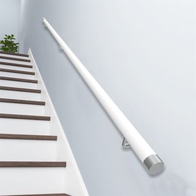 Wooden Stair Handrail for Older Adults and Children, White, 400 cm