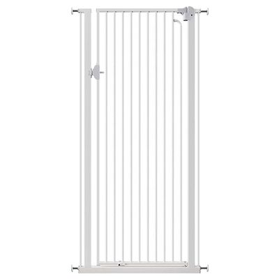 Extra-Tall Pet Safety Gate, White, Indoor Baby Gate, Pressure-Mounted Stair Gate for Stairs, Hallways and Doorways, Adjustable Width 114 x 119 cm