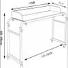 Rolling Overbed Table, Height-Adjustable, Black/White/Oak view 2