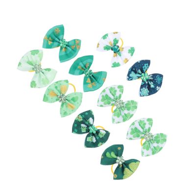 BESPORTBLE 10-Pack Green Decorative Pet Bows