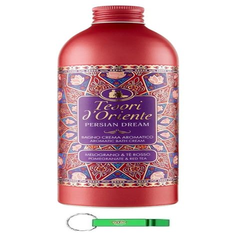 12x Tesori d'Oriente Persian Dream Cream Bath with Pomegranate & Red Tea, 500 ml + Free Beni Culinari Keychain